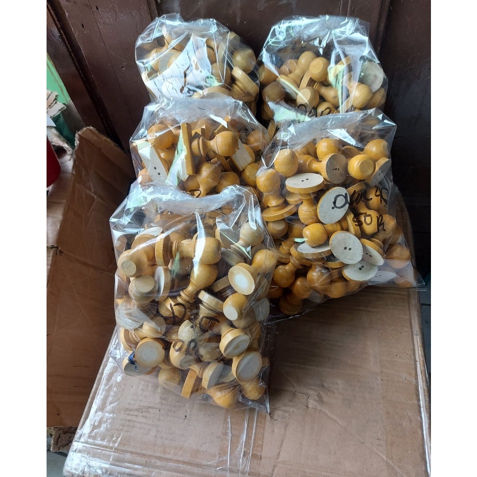 

Paket gagang stempel kayu bulat isi 5pcs