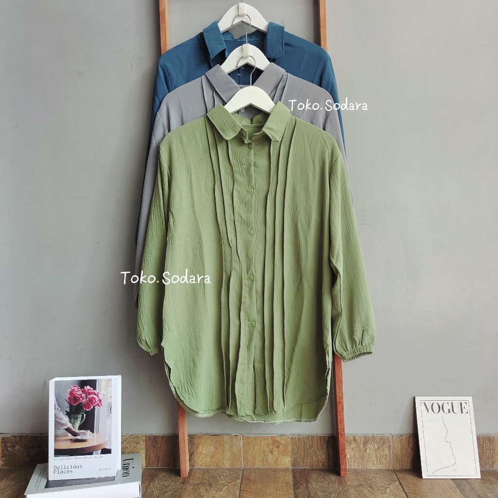 Tunik Alya Crinkle Atasan Wanita Terbaru Bisa Cod