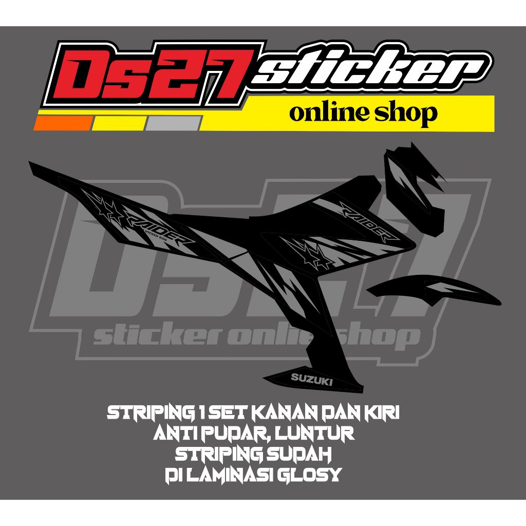 STRIPING STICKER VARIASI SUZUKI SATRIA FU INJEKSI MOTIF BINTANG
