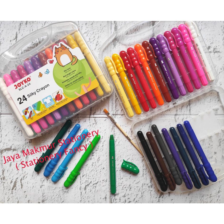 

Terjangkau Crayon Halus Silky Crayon Joyko 24 warna SLCA24 1 set