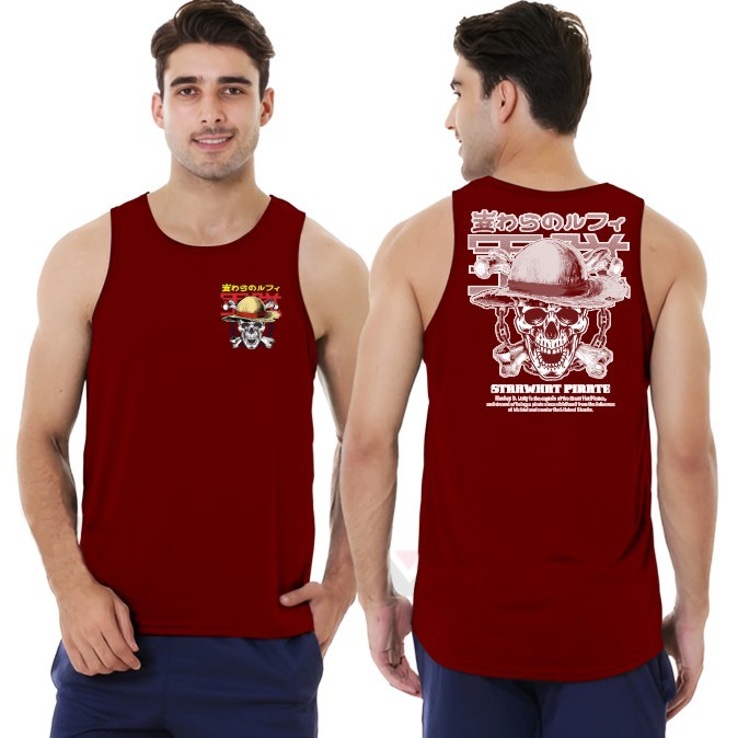 Singlet Distro Pria Keren / Kaos Distro Pria Singlet Keren sablon Mugiwara / Baju Singlet Distro / K