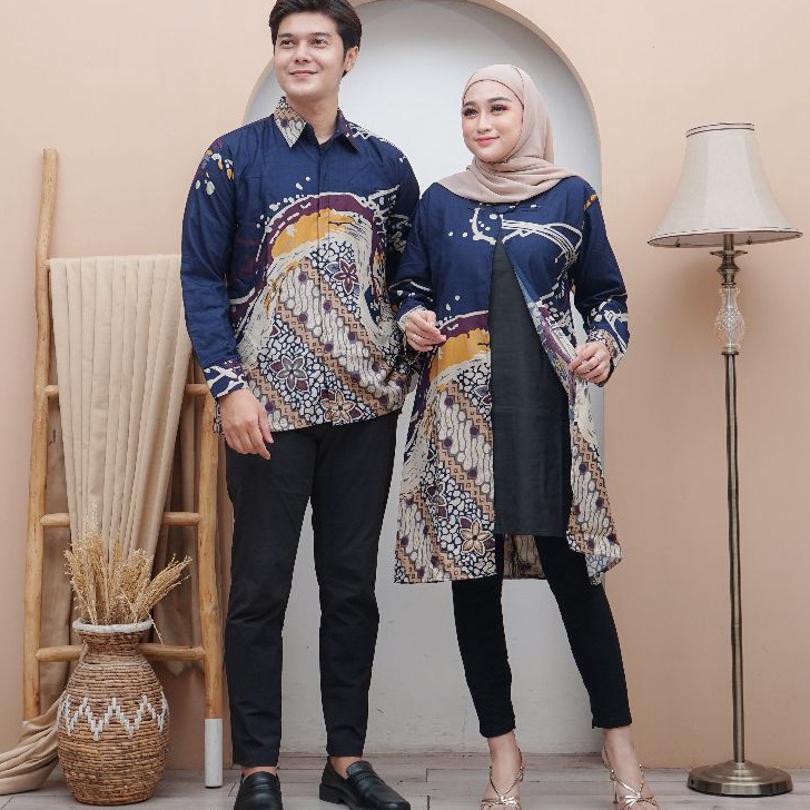 1111 Batik Tunik Couple Modern Set Pakaian Couple Kemeja Batik Pria Premium Baju Batik Couple Batik 