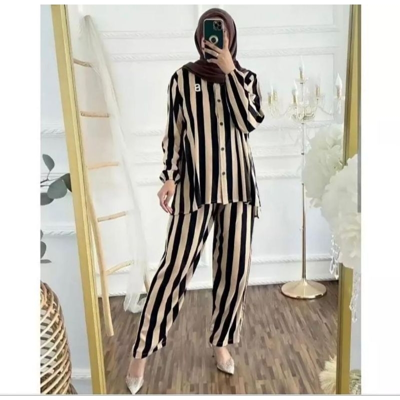 One Set Motif Rayon | Setelan Rayon Motif Busui