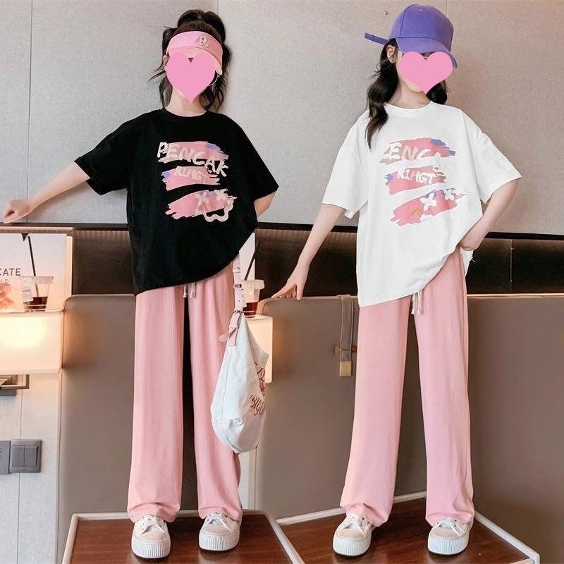 Setelan Baju Anak Import /Setelan Putih dan Pink /Setelan Blackpink /Baju Anak Setelan Blackpink
