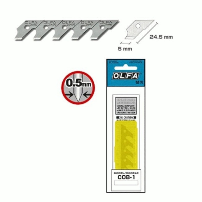 

OLFA Refill Pisau Cutter COB1 15pcspack Spare Blade for Compass Cutter CMP1