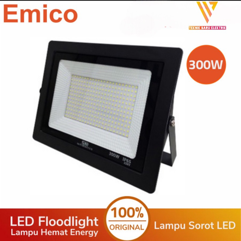 LAMPU SOROT 100W 200W 300W 220V EMICO LED 200 WATT TAMAN HIAS OUTDOOR WATERPEOOF SNI LAPANGAN TEMBAK