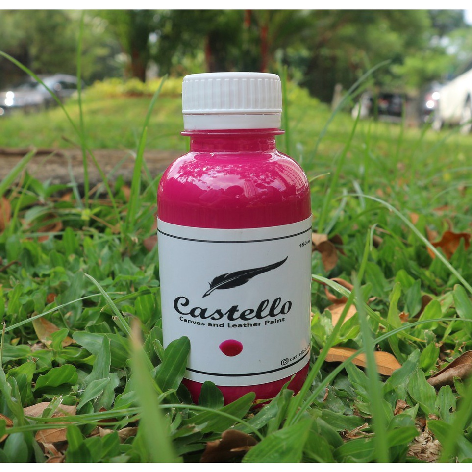 

Cat Castello Sepatu dan Tas Fuschia Khusus Kulit Kanvas