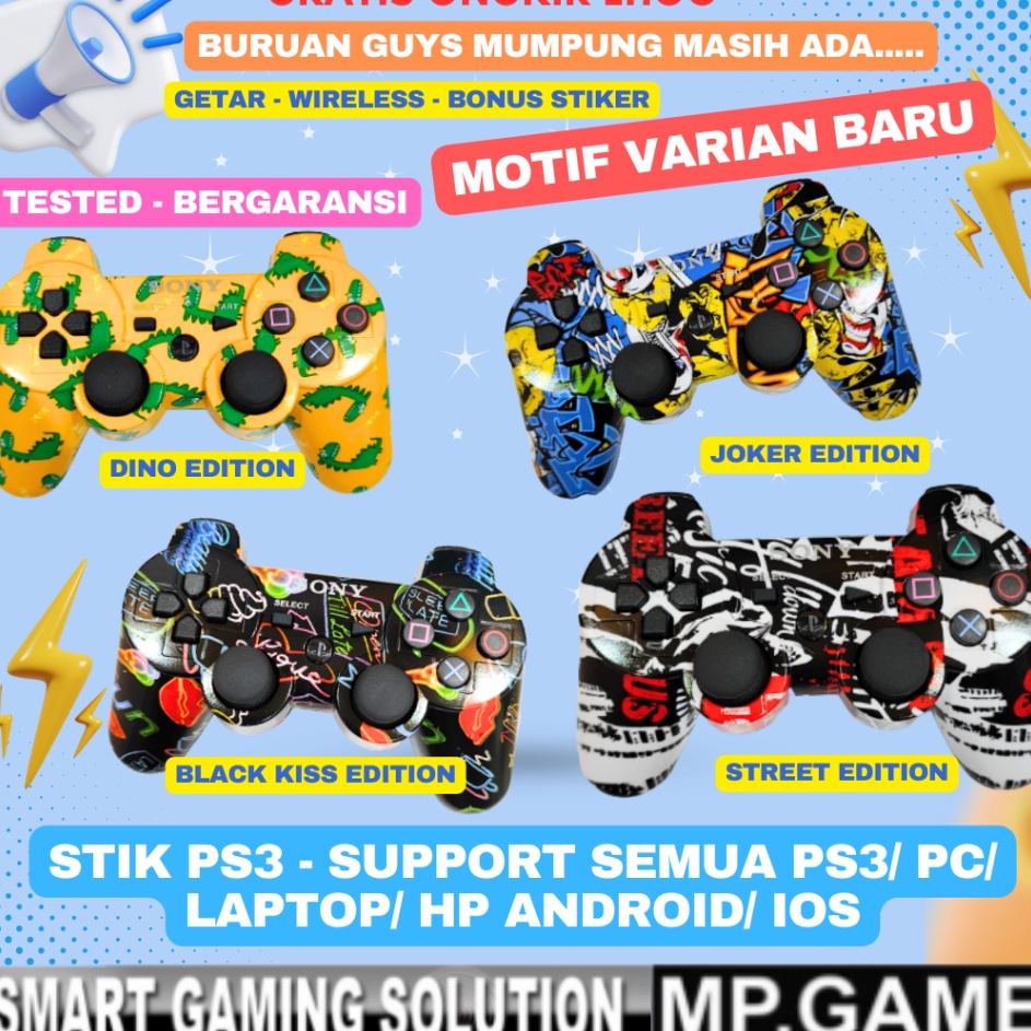 Stik Playstation 3 Stick PS3 Wireless OP HITAM WARNA Stik PS3 Stik BISA PC LAPTOP HP