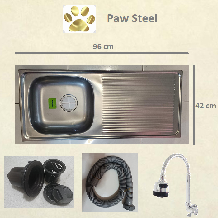 Bak cuci piring Kitchen sink stainless steel 96x42cm
