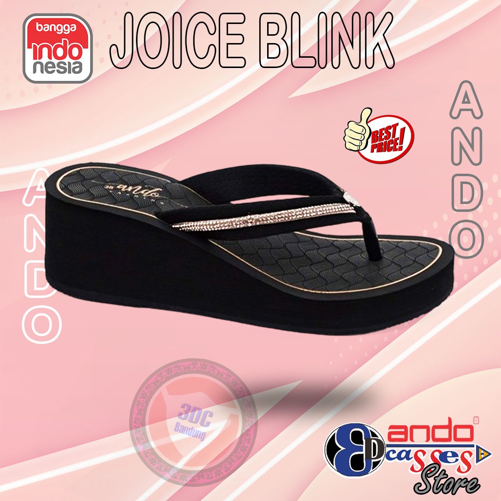 Ando JOICE BLINK - Sandal Wedges Fashion Casual Wanita Dewasa Ando Original