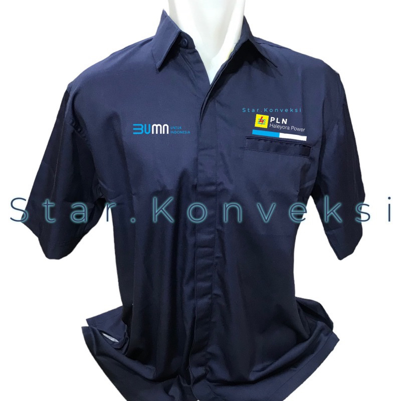 Baju Seragam Kemeja PDH Haleyora Power PLN Haleyora Power BUMN PLN Haleyora Power Lengan Pendek Leng