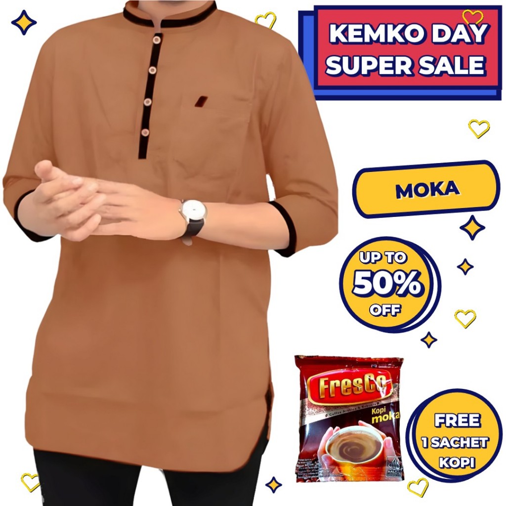 KEMKO KEMEJA BAJU KOKO PRIA DEWASA COWOK LAKI LAKI LENGAN PANJANG MOTIF AGAM IMPORT ORIGINAL TERBARU