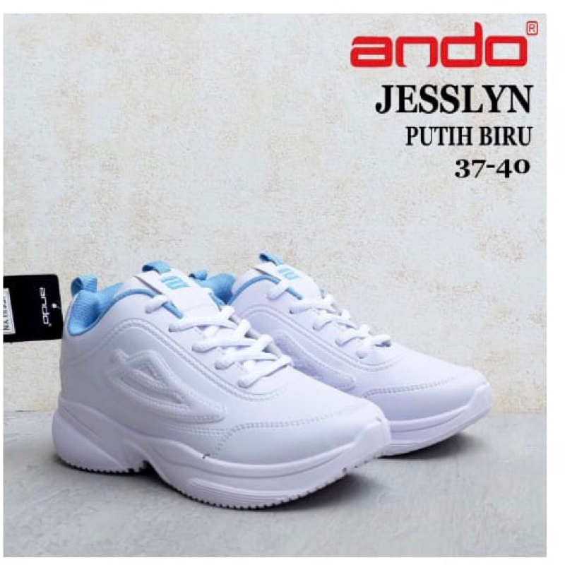 Sepatu ANDO wanita - Sneakers wanita JESSLYN - sepatu senam - running shoes - putih