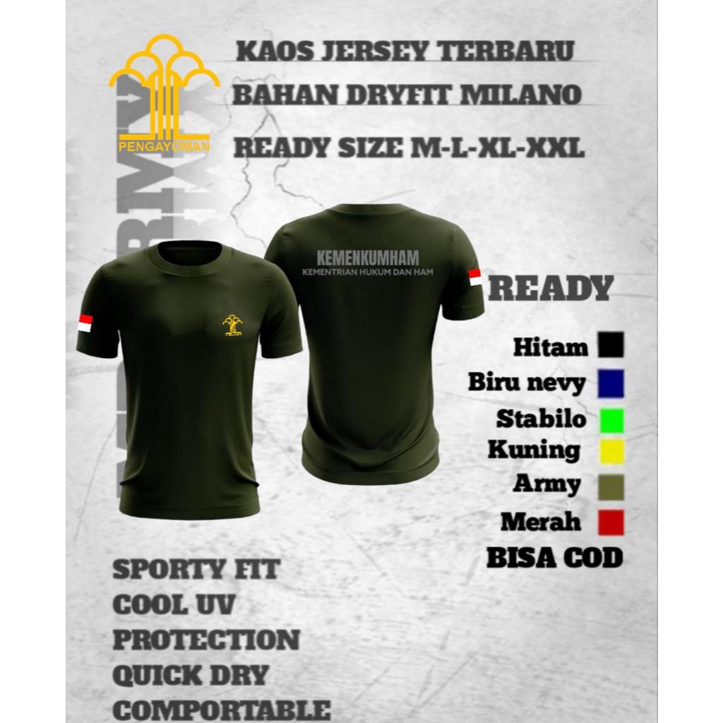 KAOS KEMENKUMHAM TERBARU / KAOS JERSEY KEMENKUMHAM/ BAHAN DRYFIT MILANO /