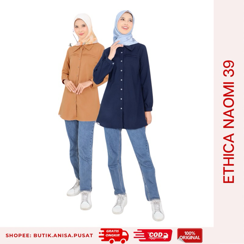 PUSAT25 - ETHICA ATASAN BLOUSE NAOMI 39 Gold Navy