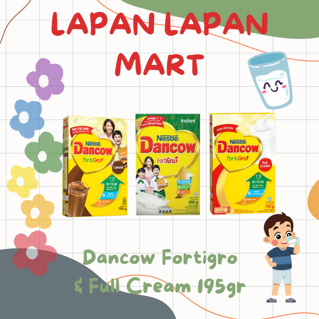 

Dancow Susu Fortigro & Full Cream 195gr