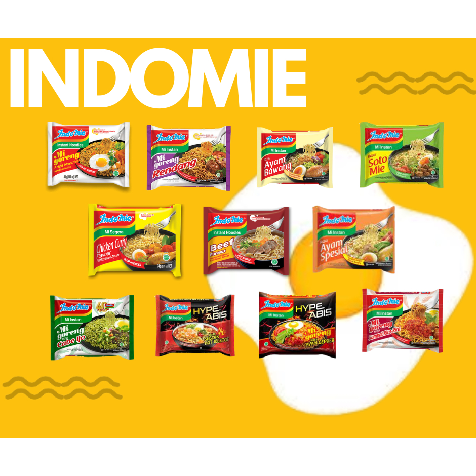 

Indomie All Variant Goreng Kuah Ayam Bawang Rendang Soto Cabe Ijo Kaldu Ayam Kari Rica Rica