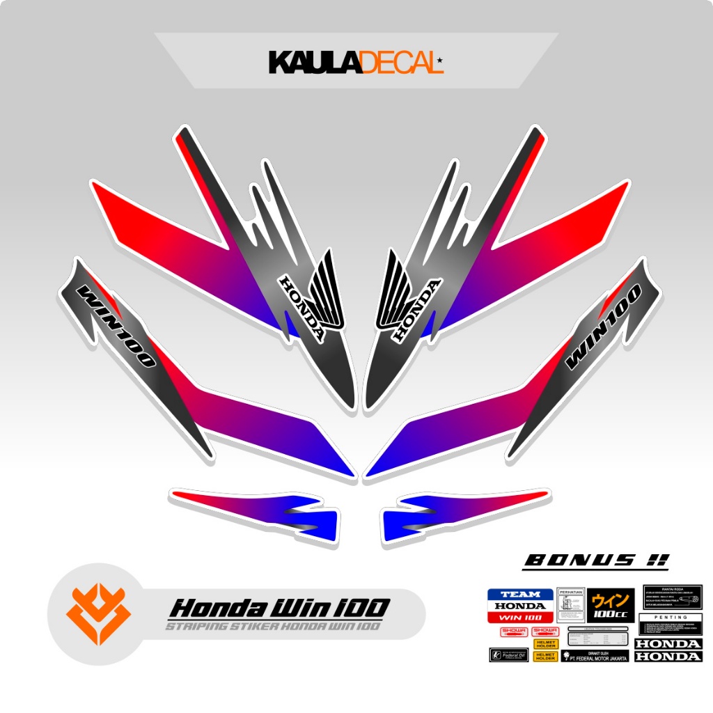STRIPING HONDA WIN / MOTIF 108 / STICKER WIN 100 / STIKER VARIASI WIN 100 VIRAL / KAULADECAL