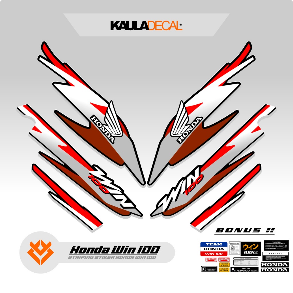 STRIPING HONDA WIN / MOTIF 117 / STICKER WIN 100 / STIKER VARIASI WIN 100 VIRAL / KAULADECAL
