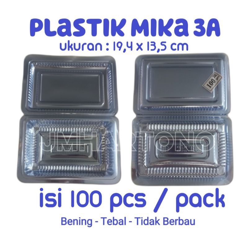 Plastik Mika 3A merk AG/ Plastik Mika Wadah Makanan Kue/Plastik Tebal /  isi 100 pcs