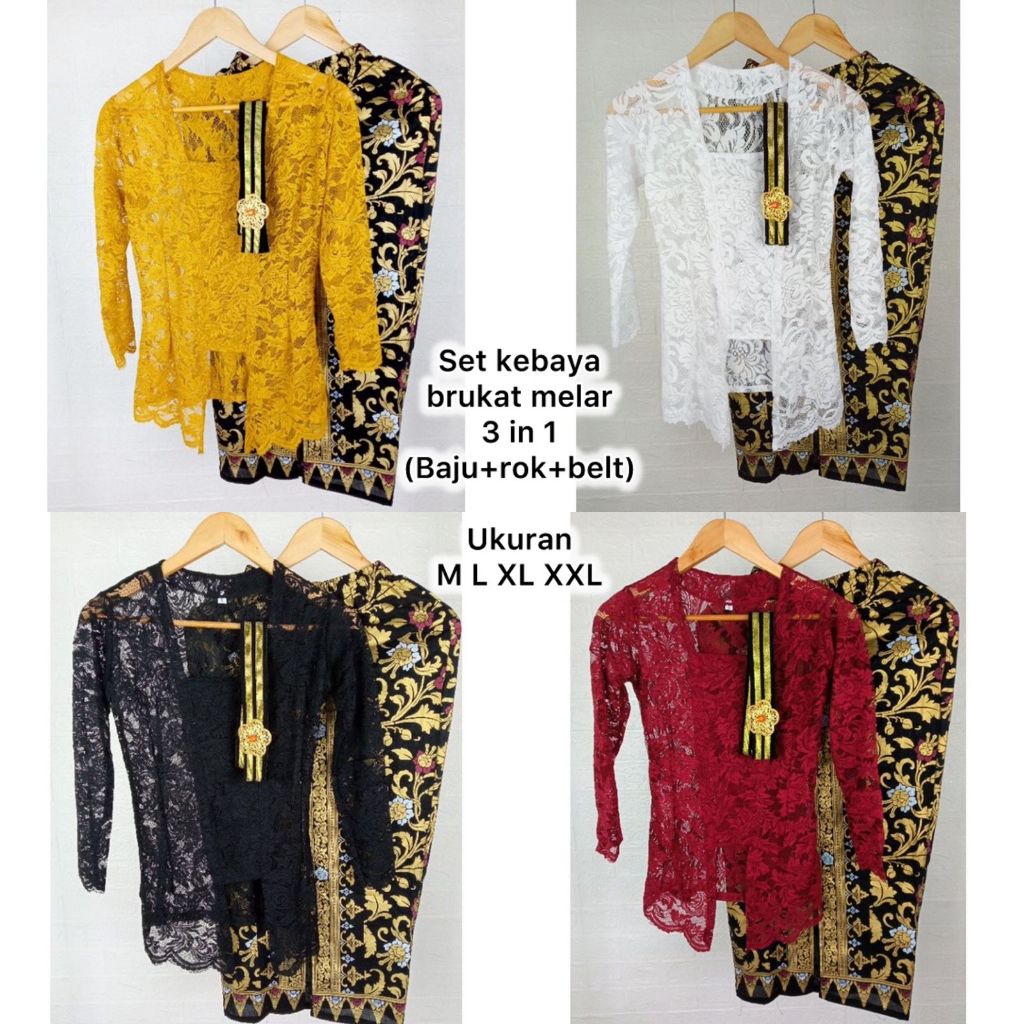 Kebaya Modern Brukat Bali Kutu Baru Murah Grosir One Set Kebaya Wisuda Anak SMP SMA Kuliah Perpisaha