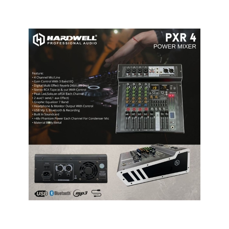 Power Mixer 4 channel Power mixer HARDWELL PXR 4 ORIGINAL USB-BLUETOOTH