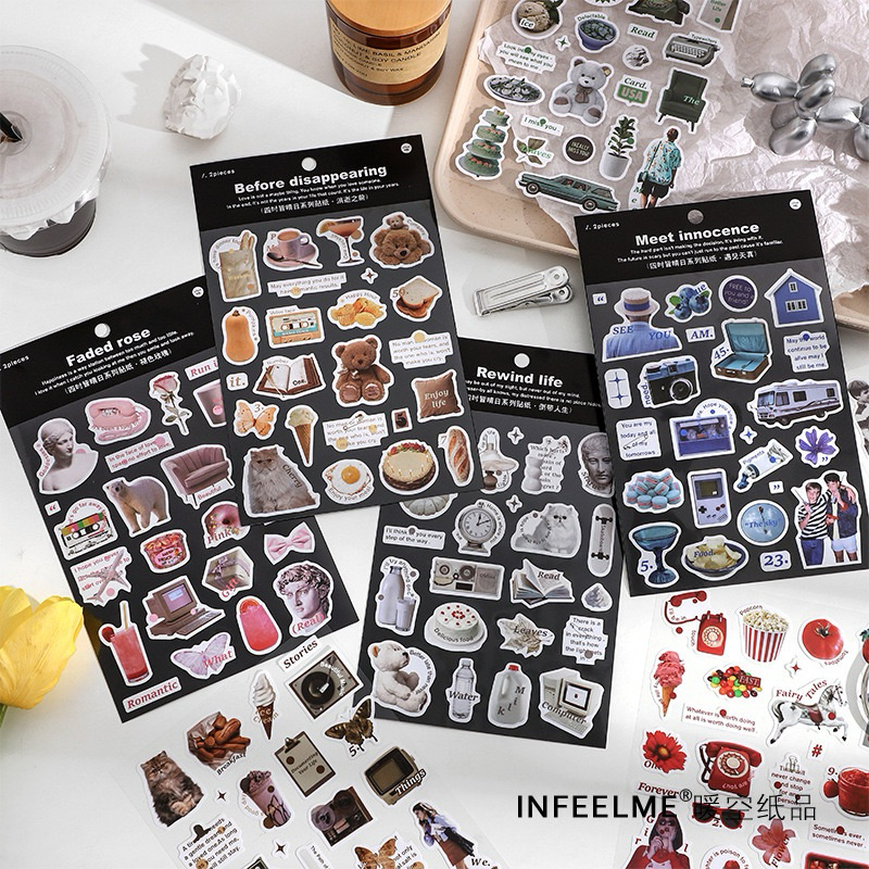 

[B687] Stiker Perekat Diri Infeel.Me Seri All Seasons Sunny 4 Jenis Stiker Dekoratif Bahan Buku Pegangan Sederhana dan Segar