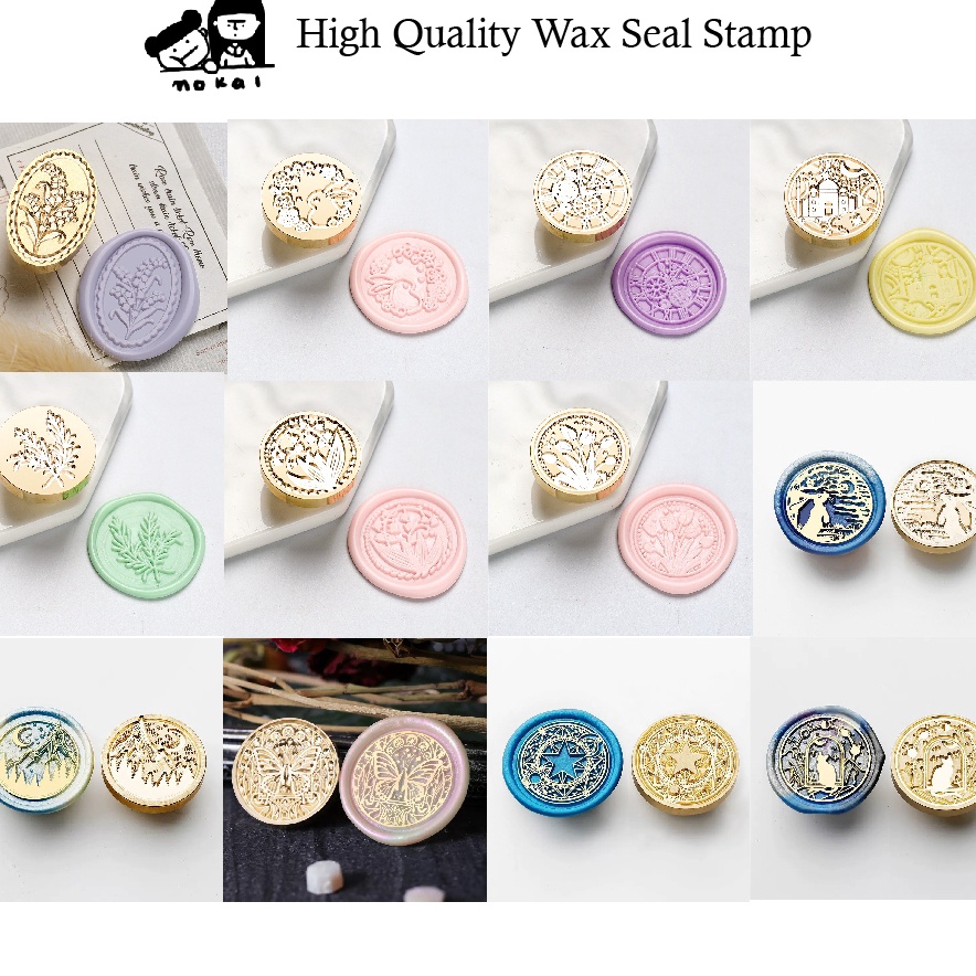 

Terbatas Nokai Space READY High Quality Vintage Aesthetic Wax Seal Stamp Kepala Stempel Wax Seal Tebal Estetik Motif Bunga Vintage