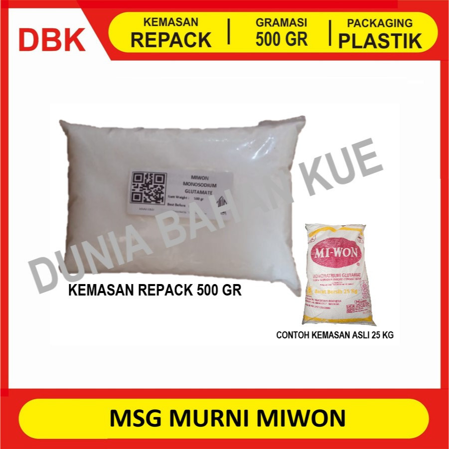 

MONOSODIUM GLUTAMATE MSG MURNI MIWON MI-WON M - REPACK 500 GR / PECIN VETSIN MURNI