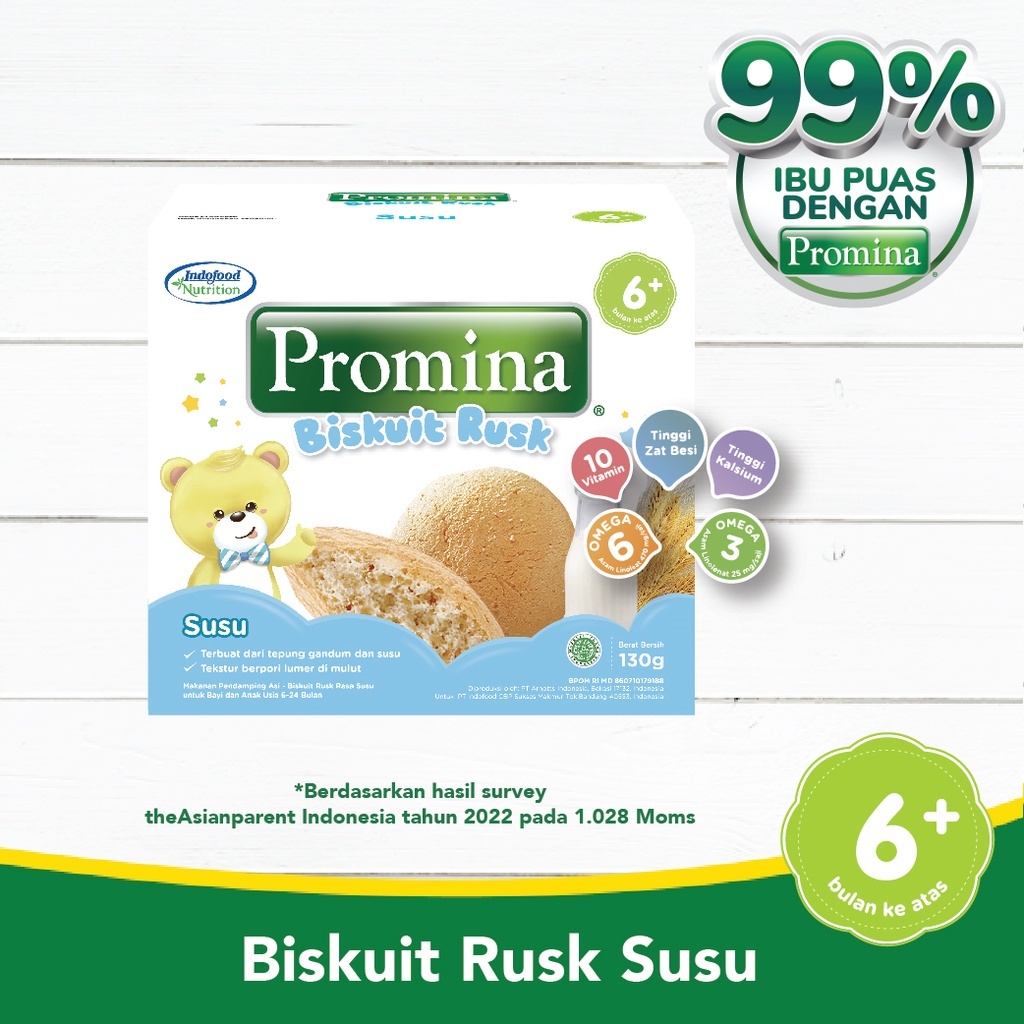 Promina Rusk Susu New 130 g x 1 Pcs | Biskuit Rusk Bayi