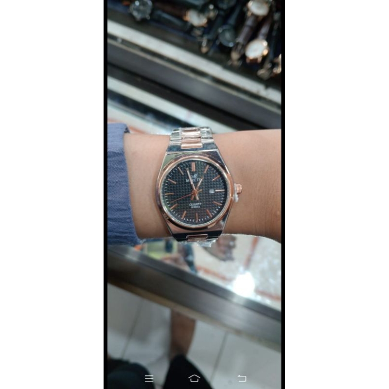 jam mirete kombinasi rosegold putih cewek // free baterai