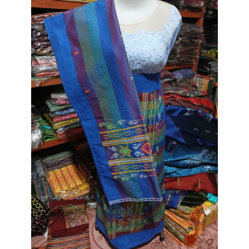 Promo Songket Batak Sarung Selendang Harungguan Kombinasi Sadum Bahan Tenun