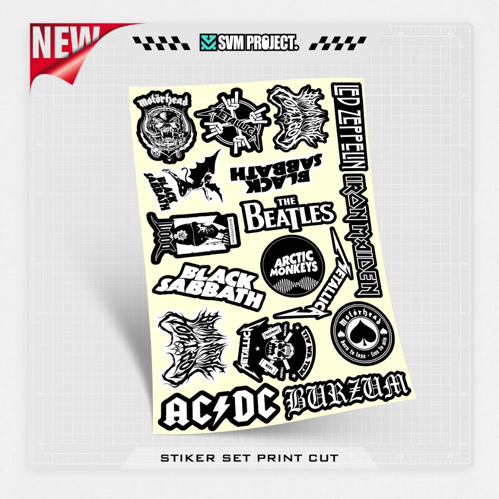 

STICKER PACK VINYL / MOTIF BAND / STIKER / ROCK / MUSIK / METALCORE / LAPTOP / HELM / BRAND / INTIP