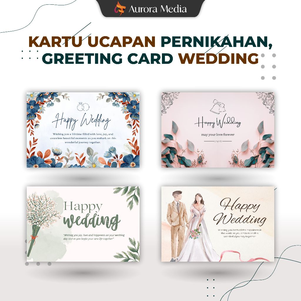 Kartu Ucapan Wedding / Greeting Card Wedding / Ucapan Pernikahan / Gift Card Bisa Custom