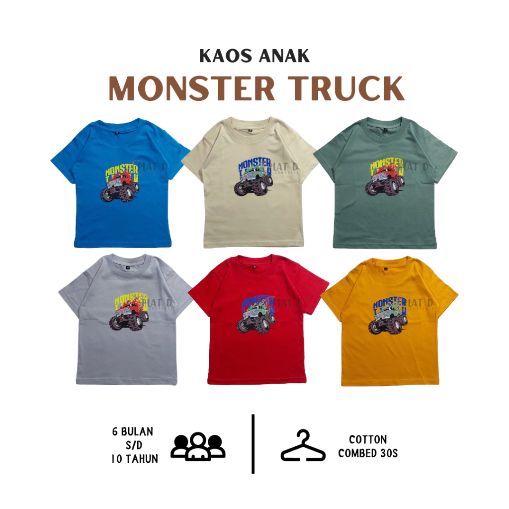 Plat D Konveksi | Kaos Anak Monster Truck