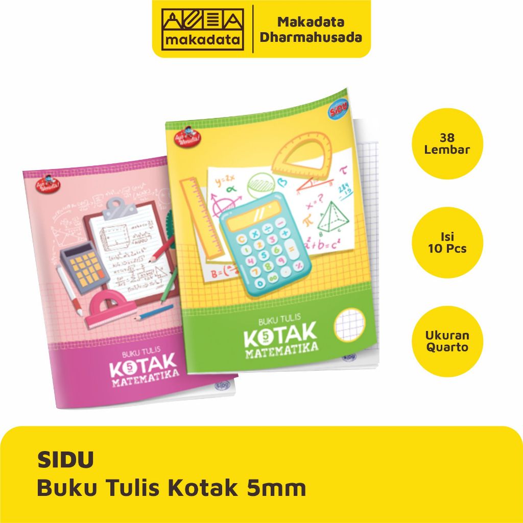 

BUKU TULIS STRIMIN | KOTAK KECIL 5MM 38 LEMBAR SIDU 1 PAK ISI 10 PCS