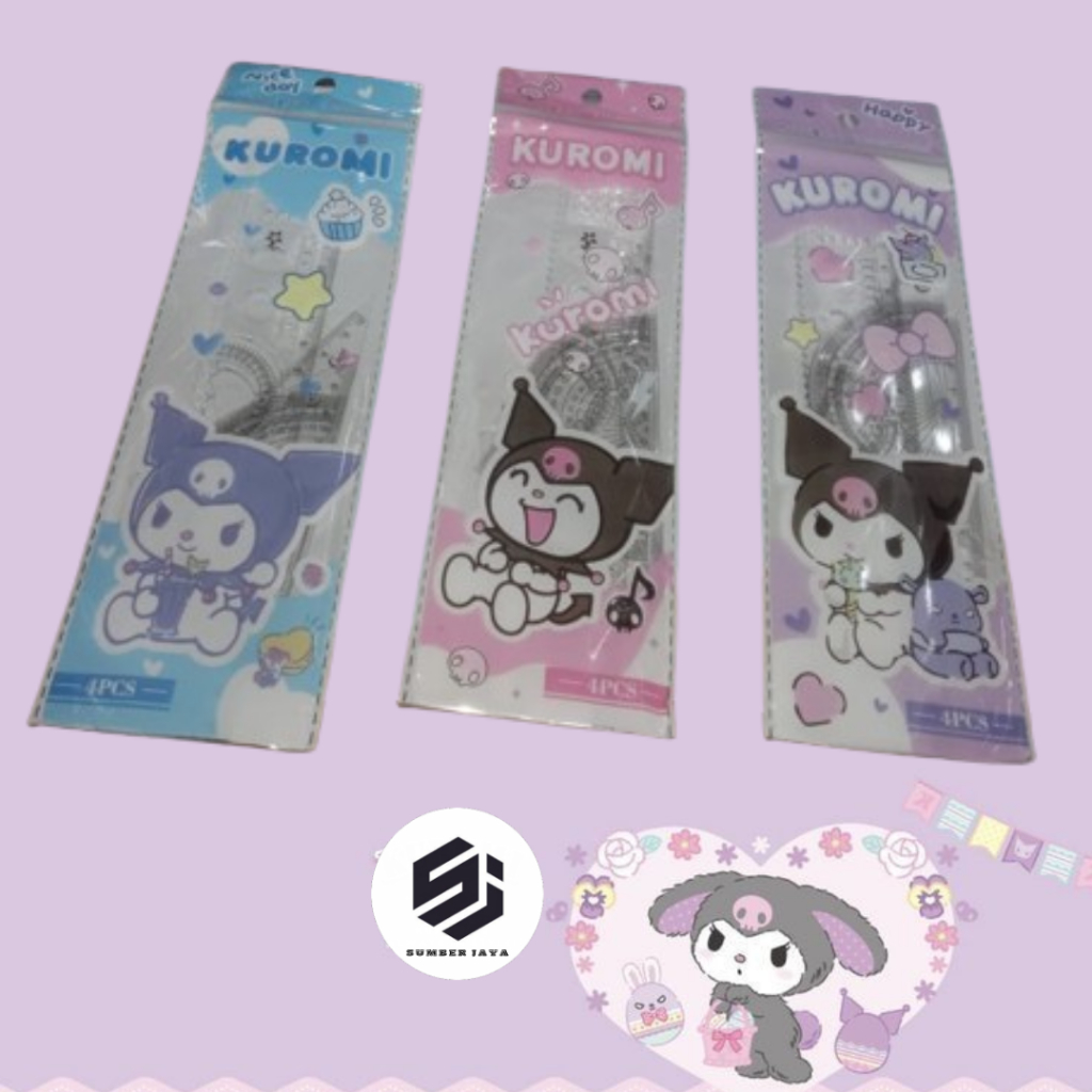 

Penggaris Set 4 Motif 20 cm Plastik Sanrio Motif Kuromi