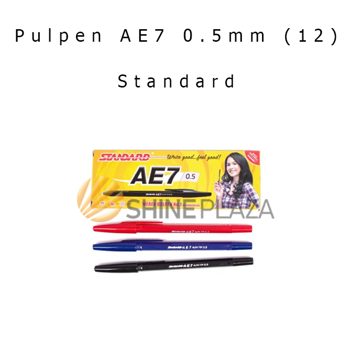 

[PACK] Pulpen Standard AE7 0.5mm 1 Pak Isi 12 Bolpen Pena Pen Semi Gel AE-7 0,5 mm