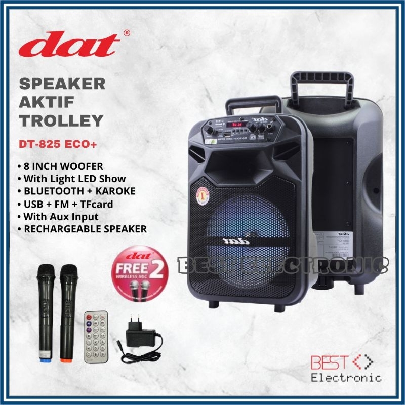 SPEAKER AKTIF TROLLEY 8 INCH DAT DT 825 DT825 DT-825 BLUETOOTH