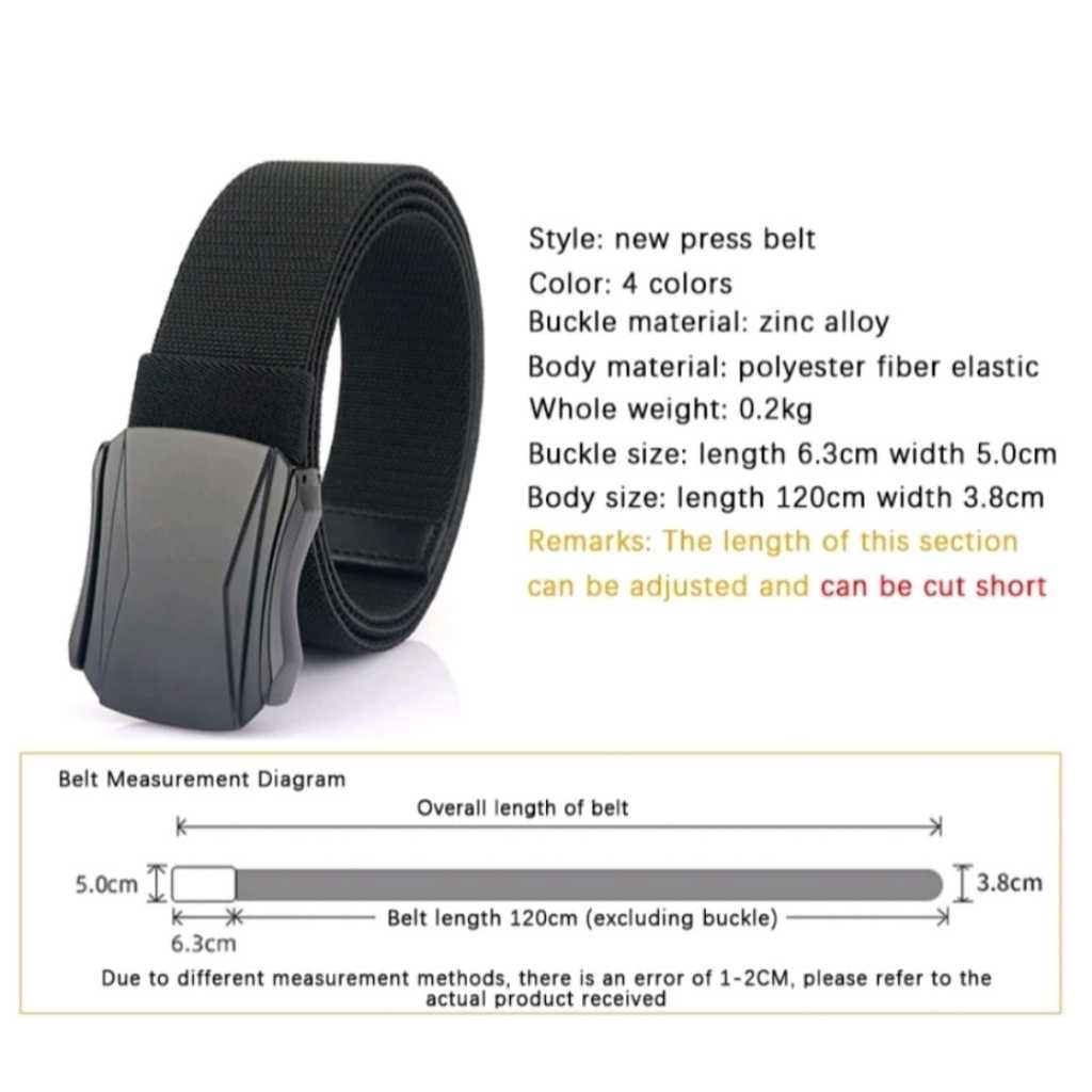 Ikat Pinggang Pria Elastis Sabuk Pria Berkualitas Premium Tactical Men Belt