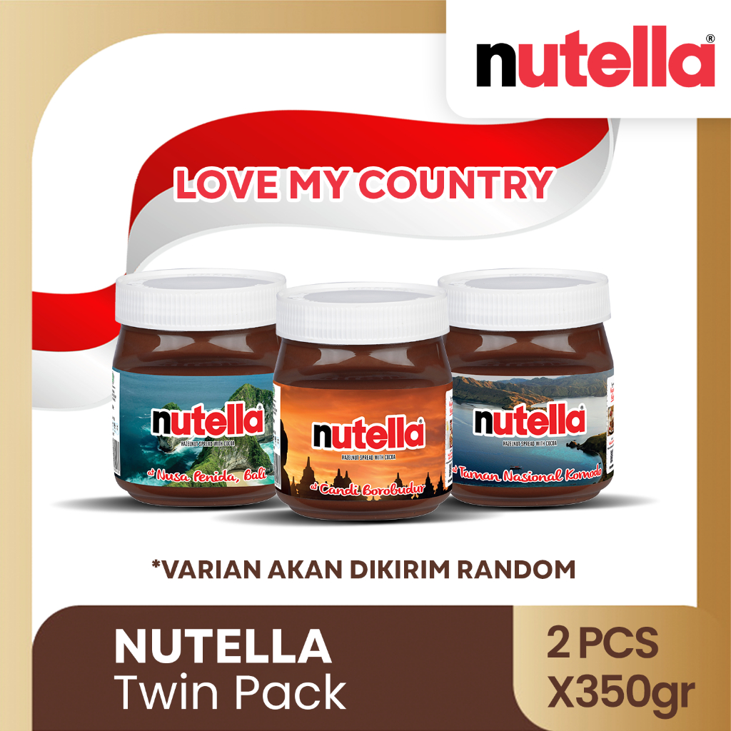 

Nutella Hazelnut Spread Love My Country Selai Cokelat 350gr - TWINPACK