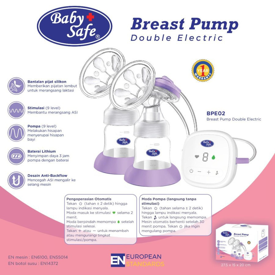 Pompa Asi Baby Safe/Baby Safe Elecric Breastpump Double/ Pompa asi elektrik