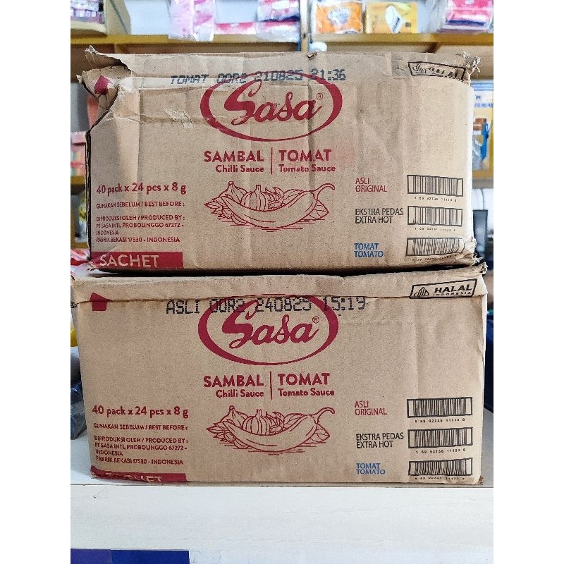 

sasa saos sambal/tomat sachet 1 dus