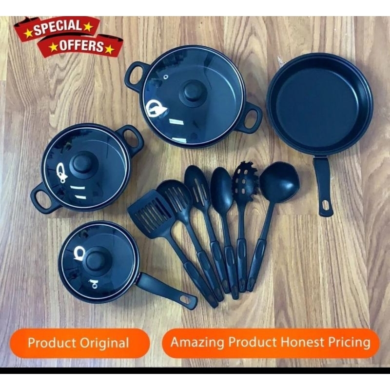 Panci set 13pcs COOKWARE/TERMURAH Panci set 13pcs/Cookware 13pcs Teflon Marble/Cookware13pcs GLC