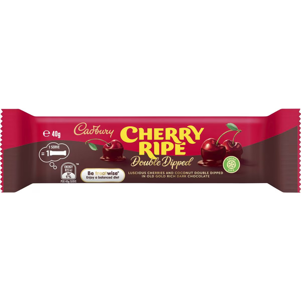 

Cadbury Cherry Ripe Double Dipped Chocolate Bar 40g