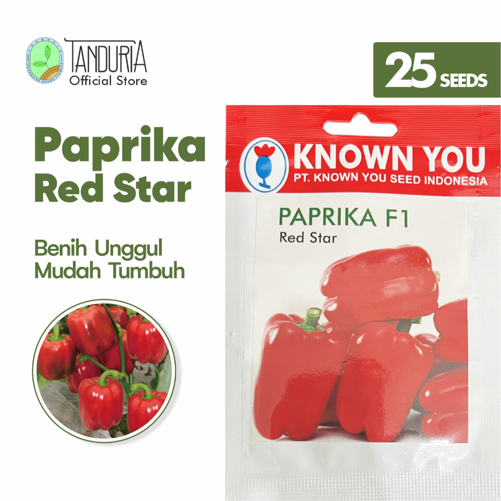 TANDURIA - Benih Buah Paprika Red Star by Know You Seed Bibit Biji Sayur Bunga Sayuran