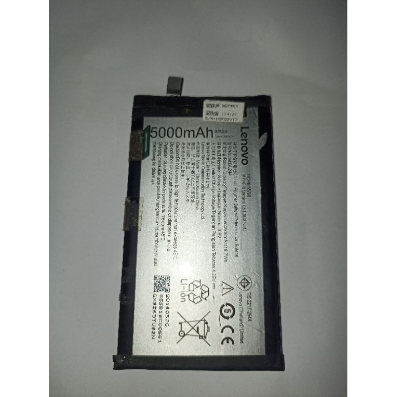 baterai Lenovo vibe p1 turbo ORI copotan