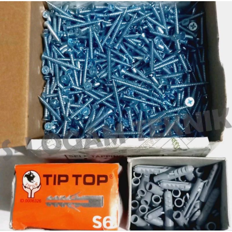 Sekrup FAB 6x 1 1/2" dan Fisher S6 Harga perpasang