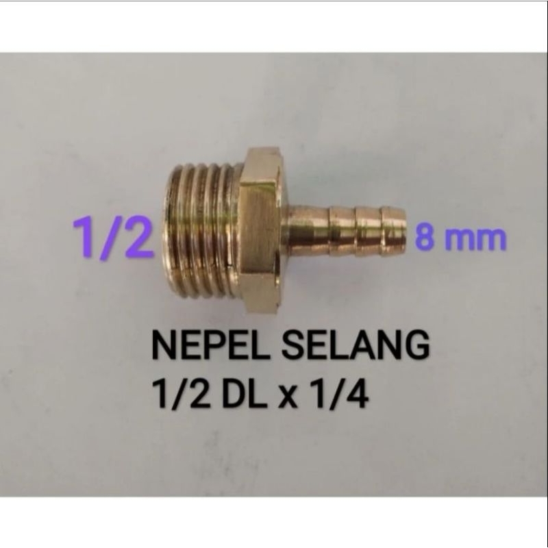 Nepel selang drat luar 1/2 x 1/4