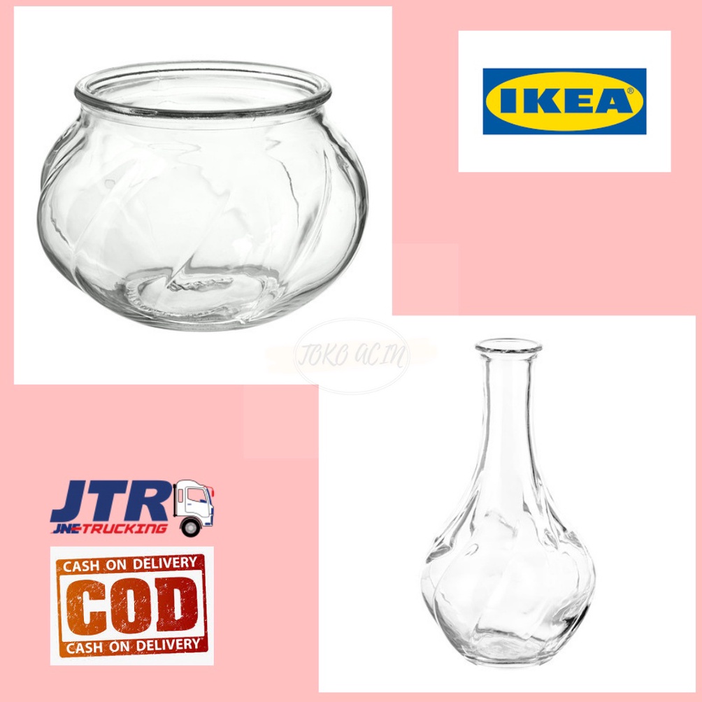 TREND PRODUCT Vas kaca bening 8 cm vas bunga vas kaca vas panjangan vas kecil